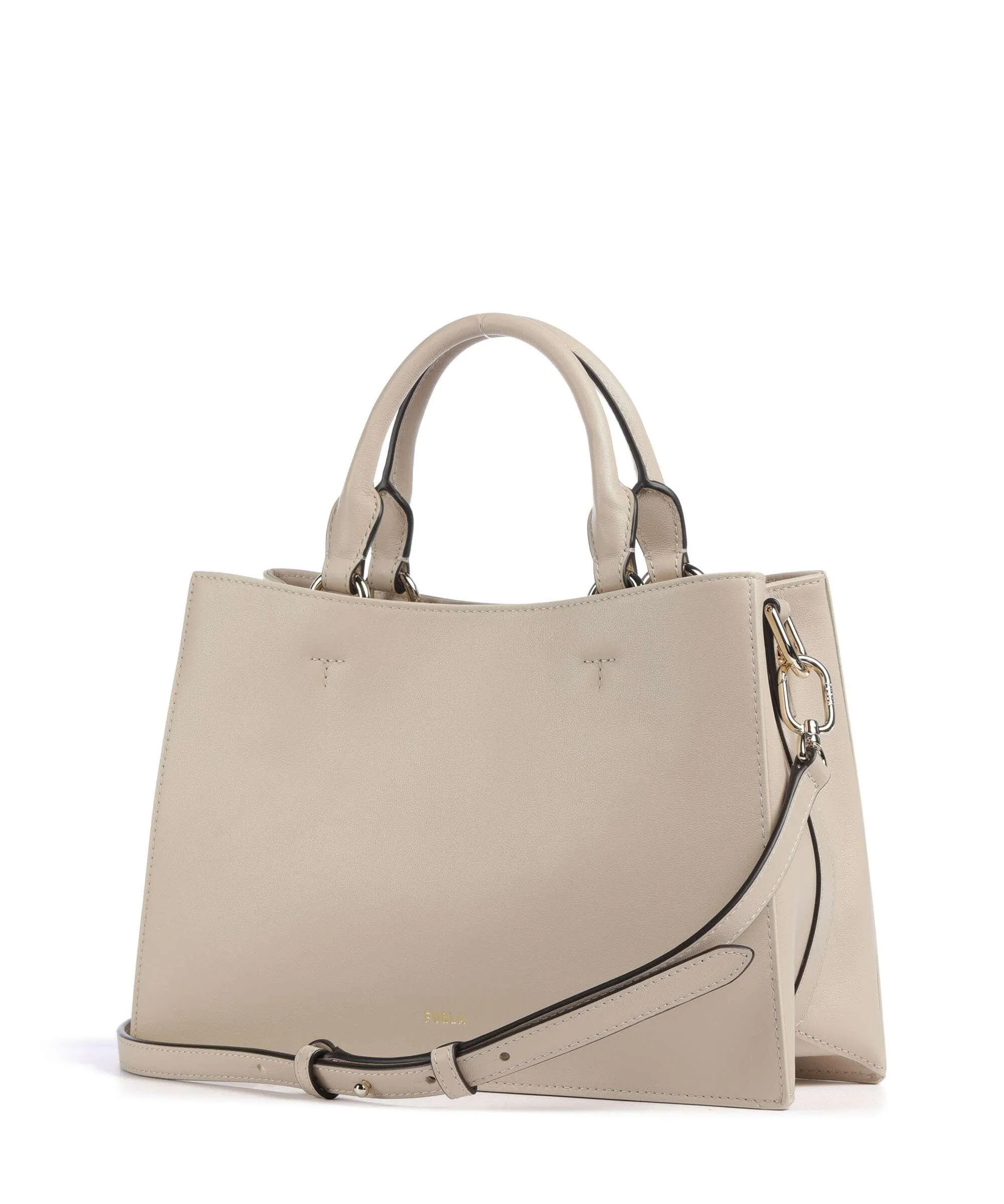  Furla Nuvola M Borsa a mano pelle a grana fine beige  
