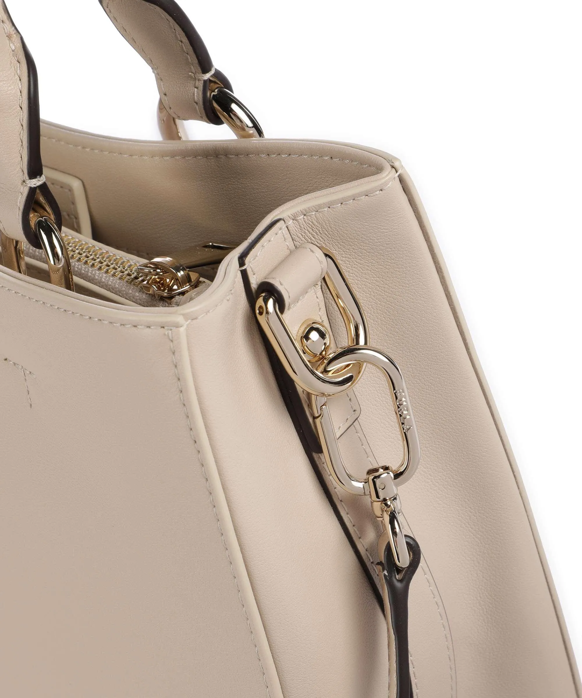  Furla Nuvola M Borsa a mano pelle a grana fine beige  
