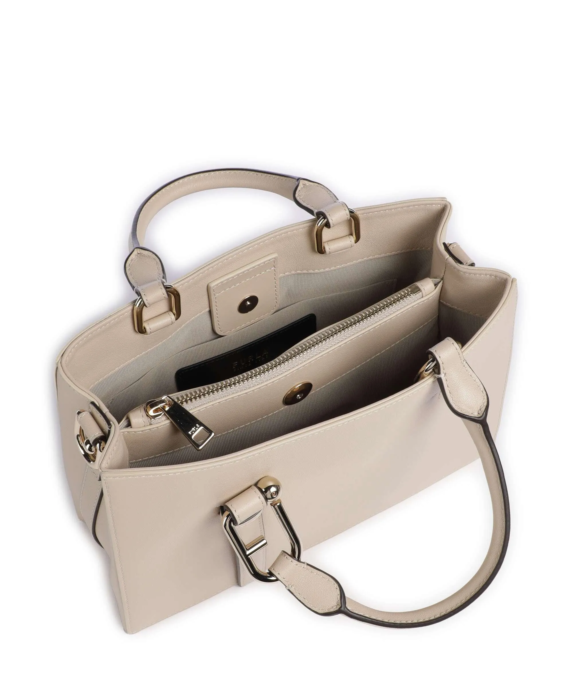  Furla Nuvola M Borsa a mano pelle a grana fine beige  