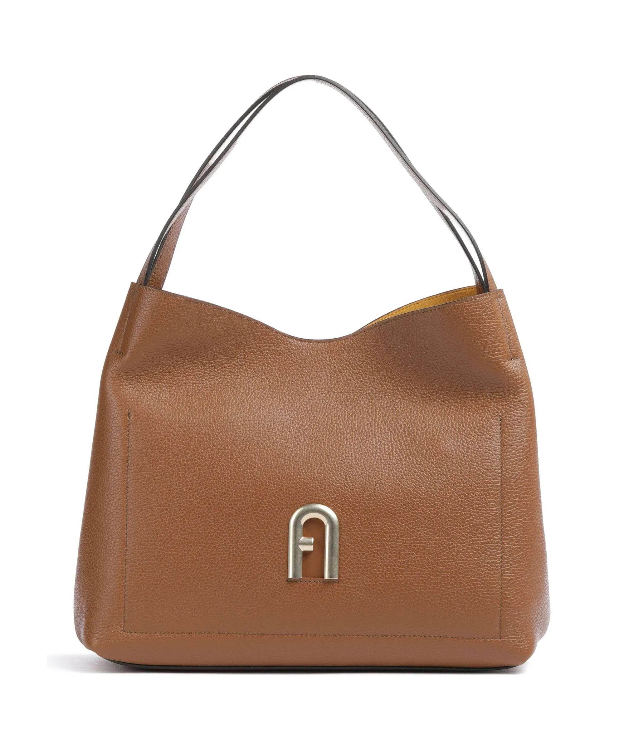  Furla Primula L Borsa hobo pelle granulata cognac  