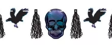 Ghirlanda di Halloween con teschio luccicante 3m