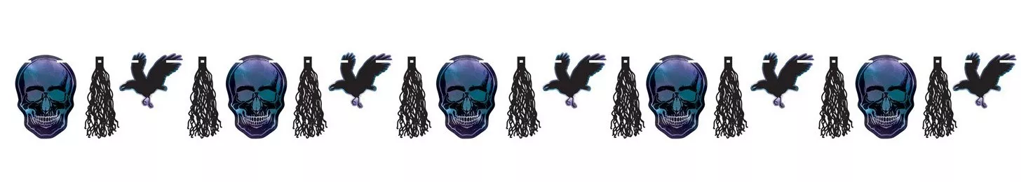 Ghirlanda di Halloween con teschio luccicante 3m