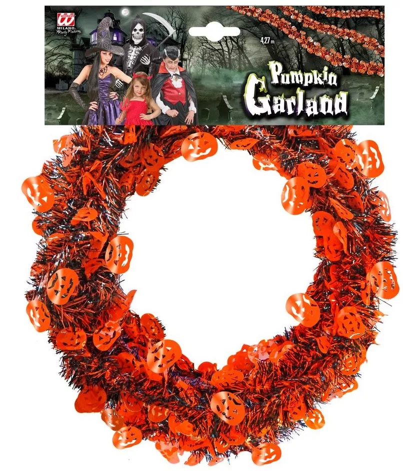 Ghirlanda di zucche Halloween 4,27m