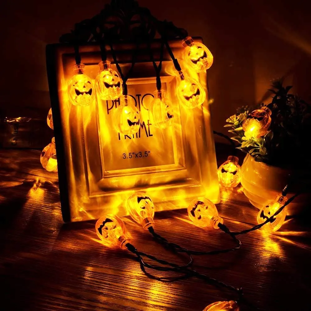 Halloween Luci Stringa, Luci di Zucca di Halloween, 3M/20 LED Luci Halloween Zucca con 2 Modalità Regolabili, IP65 Impermeabile 