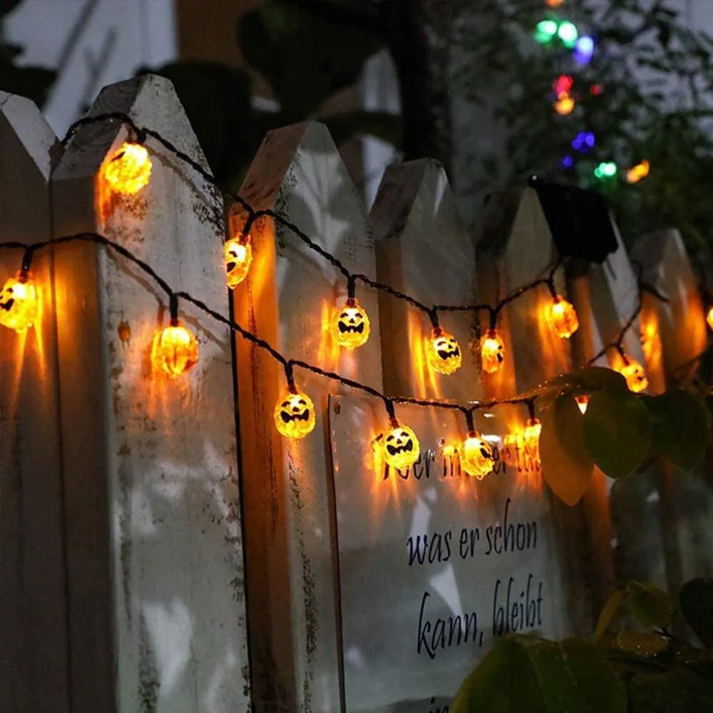 Halloween Luci Stringa, Luci di Zucca di Halloween, 3M/20 LED Luci Halloween Zucca con 2 Modalità Regolabili, IP65 Impermeabile 