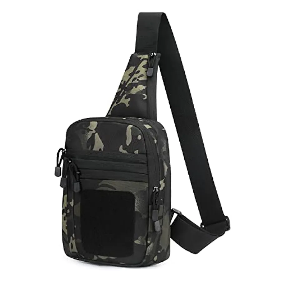 HUNTVP Zaino Monospalla Militare Tattico Uomo Borsa Petto Sportivo Molle Zaino a Tracolla per Sport Ciclismo Trekking Campeggio 