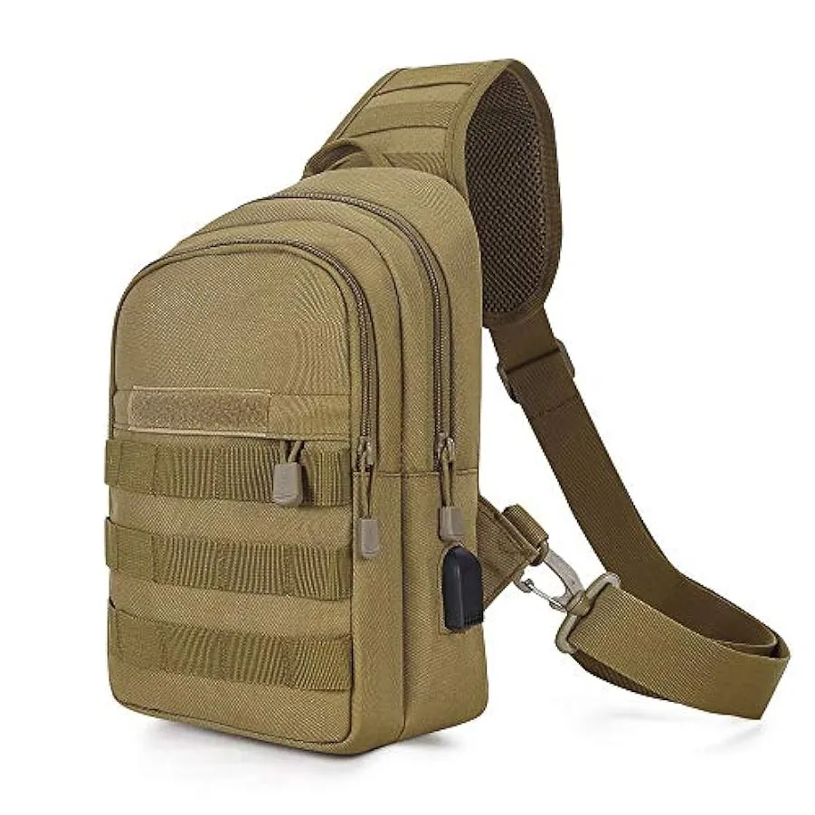 HUNTVP Zaino Monospalla Militare Tattico Uomo Borsa Petto Sportivo Molle Zaino a Tracolla per Sport Ciclismo Trekking Campeggio 