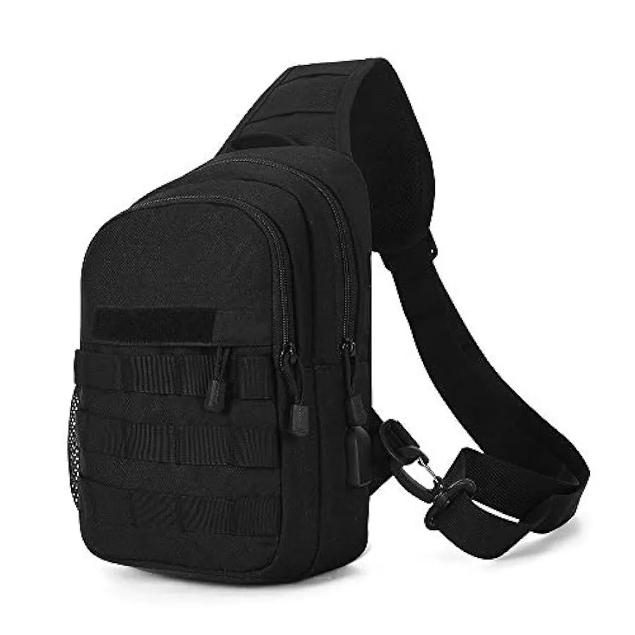 HUNTVP Zaino Monospalla Militare Tattico Uomo Borsa Petto Sportivo Molle Zaino a Tracolla per Sport Ciclismo Trekking Campeggio 