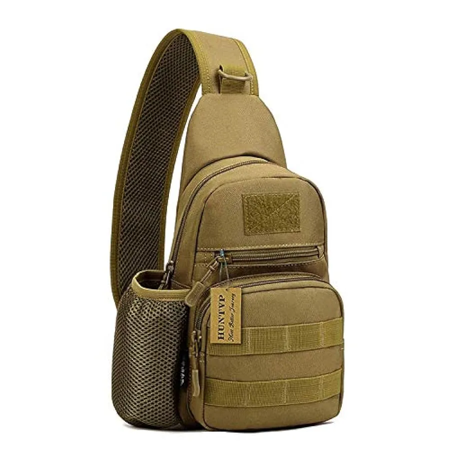 HUNTVP Zaino Monospalla Militare Tattico Uomo Borsa Petto Sportivo Molle Zaino a Tracolla per Sport Ciclismo Trekking Campeggio 