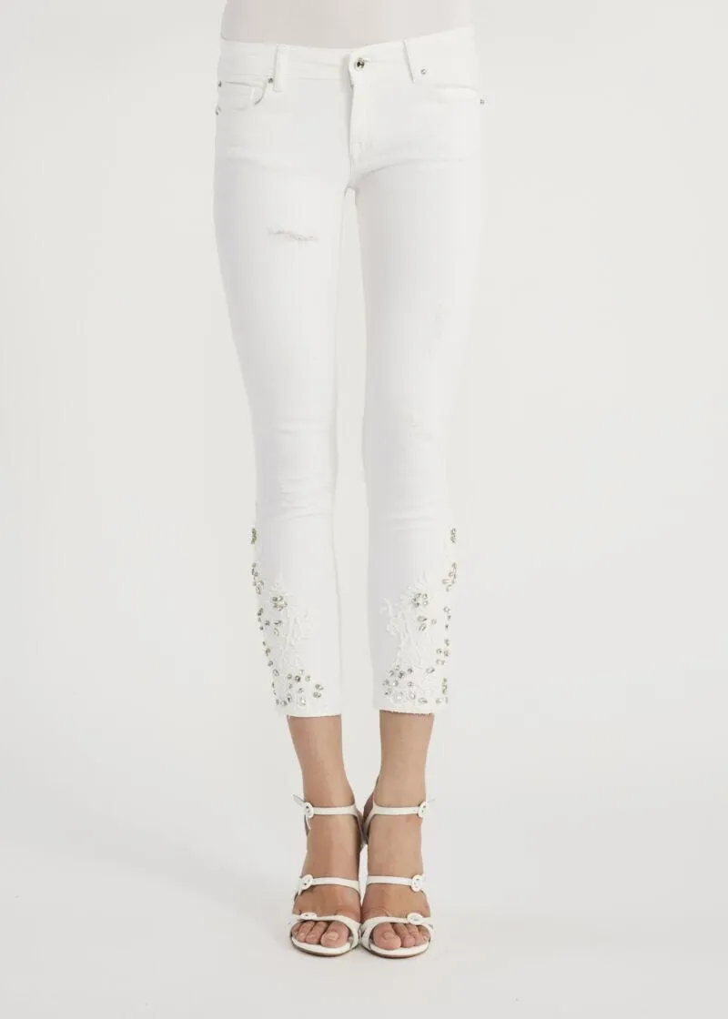 Jeans skinny con applicazioni