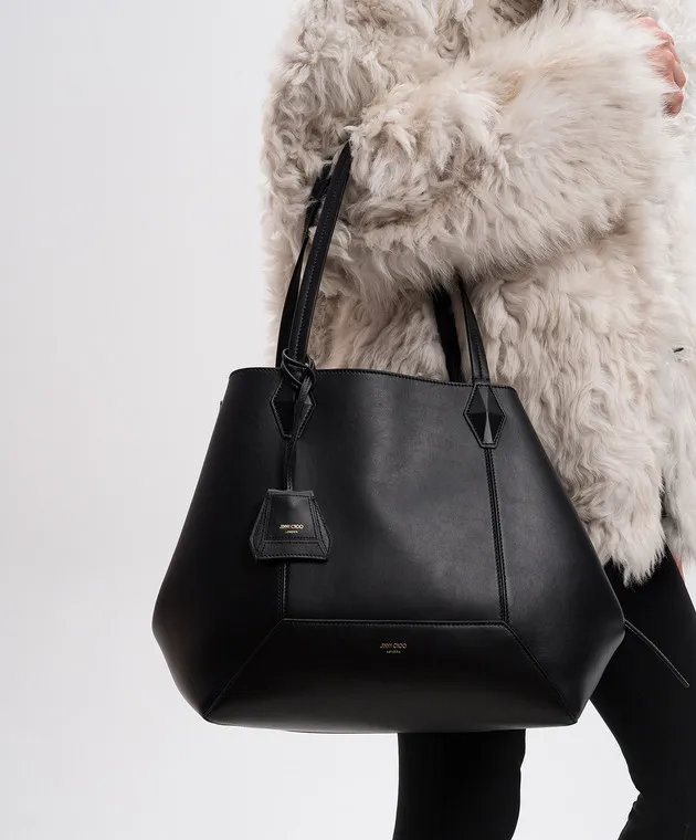 Jimmy Choo Borsa tote in pelle nera diamante DIAMONDTOTEMHUT