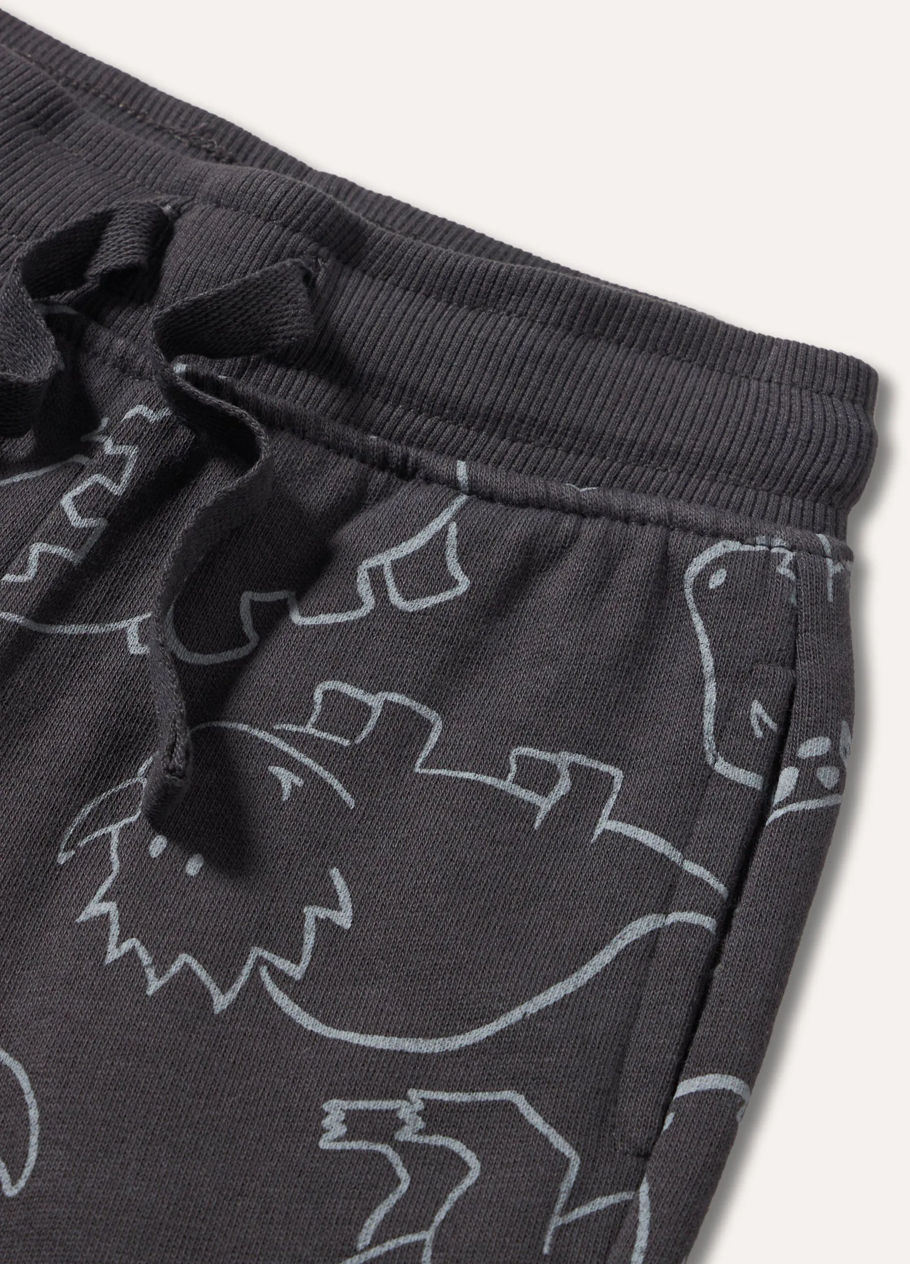 Joggers con stampe in felpa di cotone neonato
