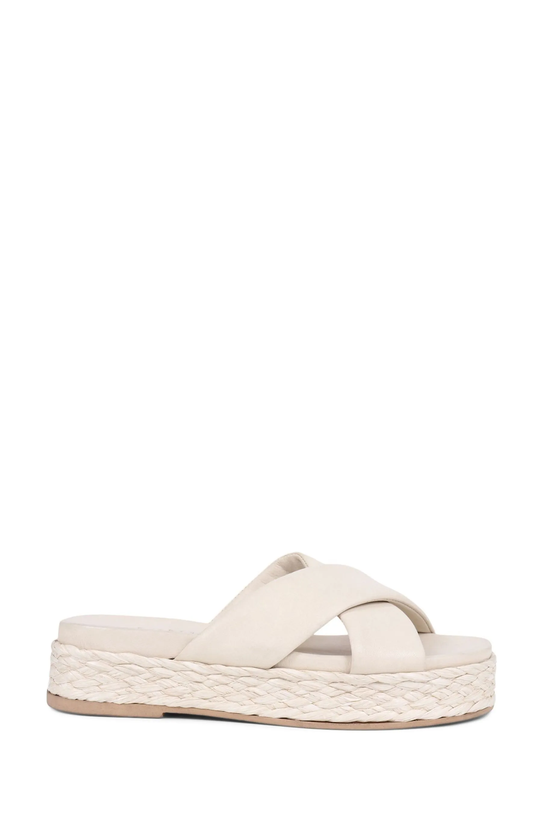 Jones Bootmaker - Glacier - Bianco in pelle con plateau - Sandali