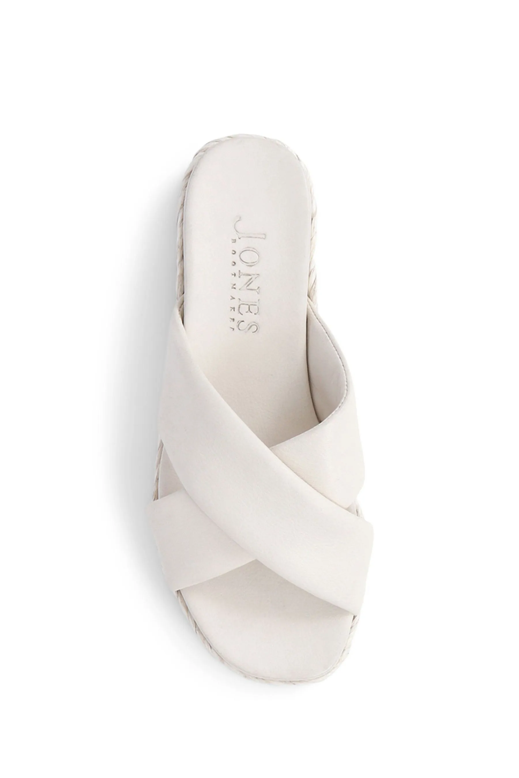 Jones Bootmaker - Glacier - Bianco in pelle con plateau - Sandali