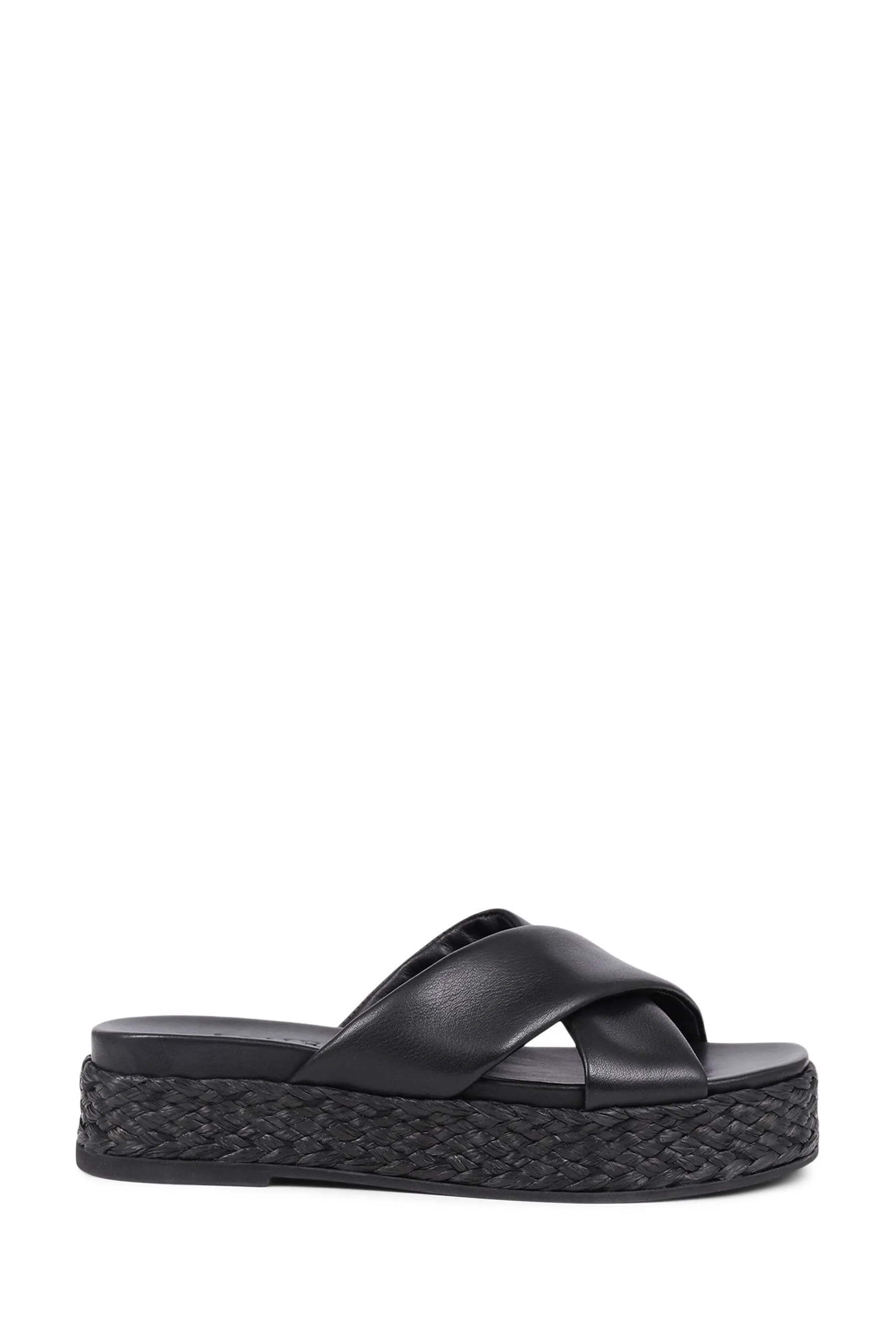 Jones Bootmaker - Glacier - Nero in pelle con plateau - Sandali