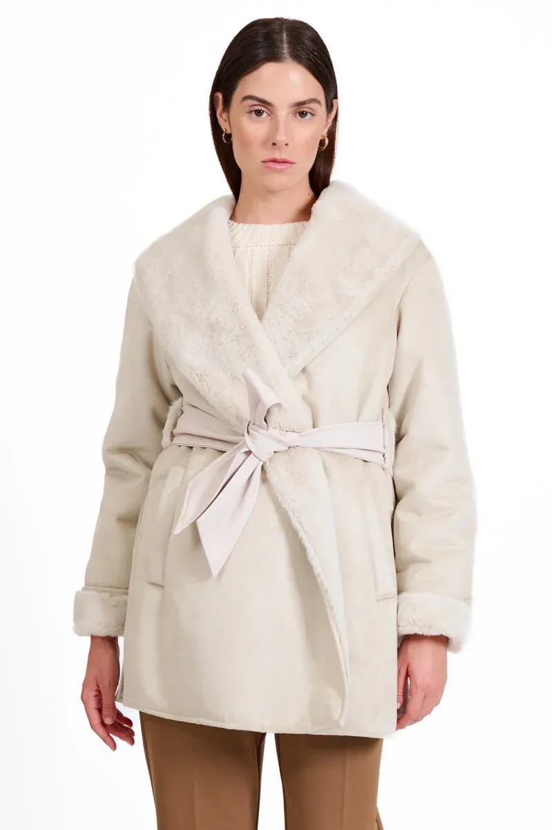 KAOS COLLECTION Ecoshearling donna lunghezza midi CAPPOTTO PI1LE008