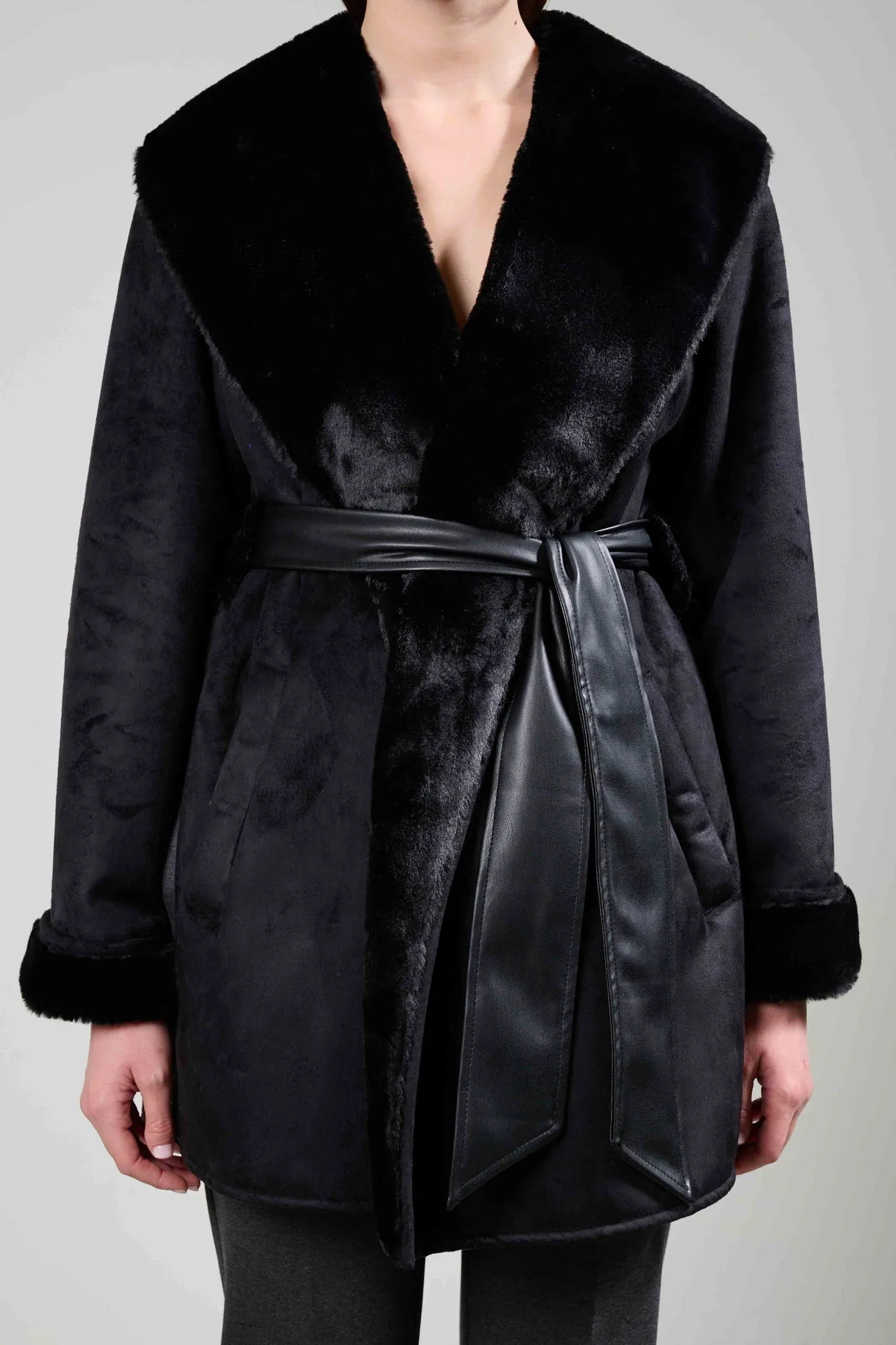 KAOS COLLECTION Ecoshearling donna lunghezza midi CAPPOTTO PI1LE008