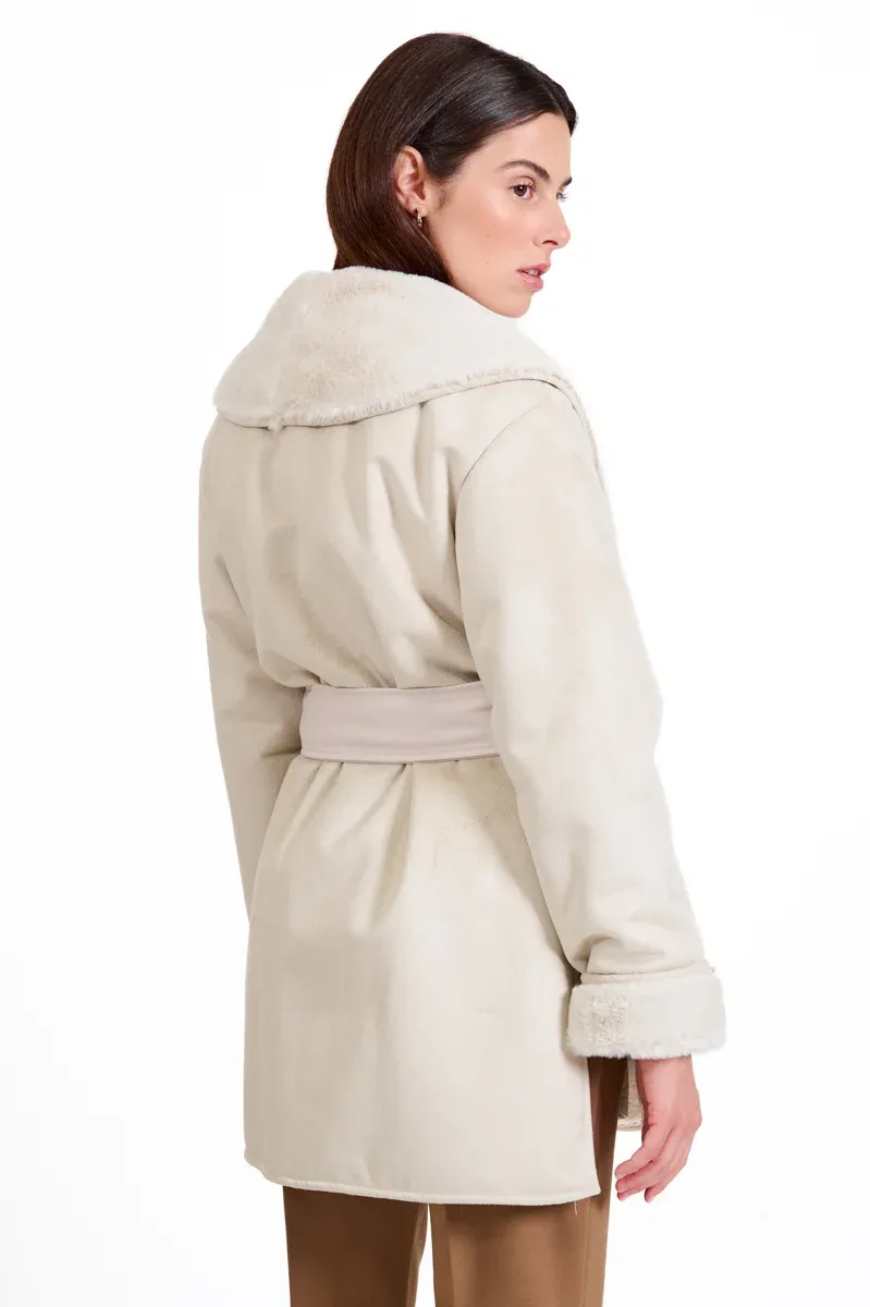 KAOS COLLECTION Ecoshearling donna lunghezza midi CAPPOTTO PI1LE008