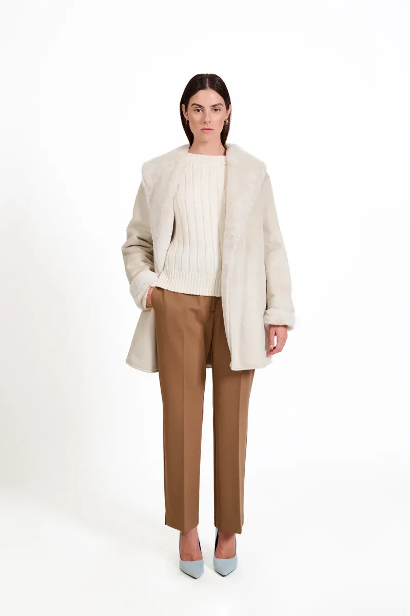 KAOS COLLECTION Ecoshearling donna lunghezza midi CAPPOTTO PI1LE008