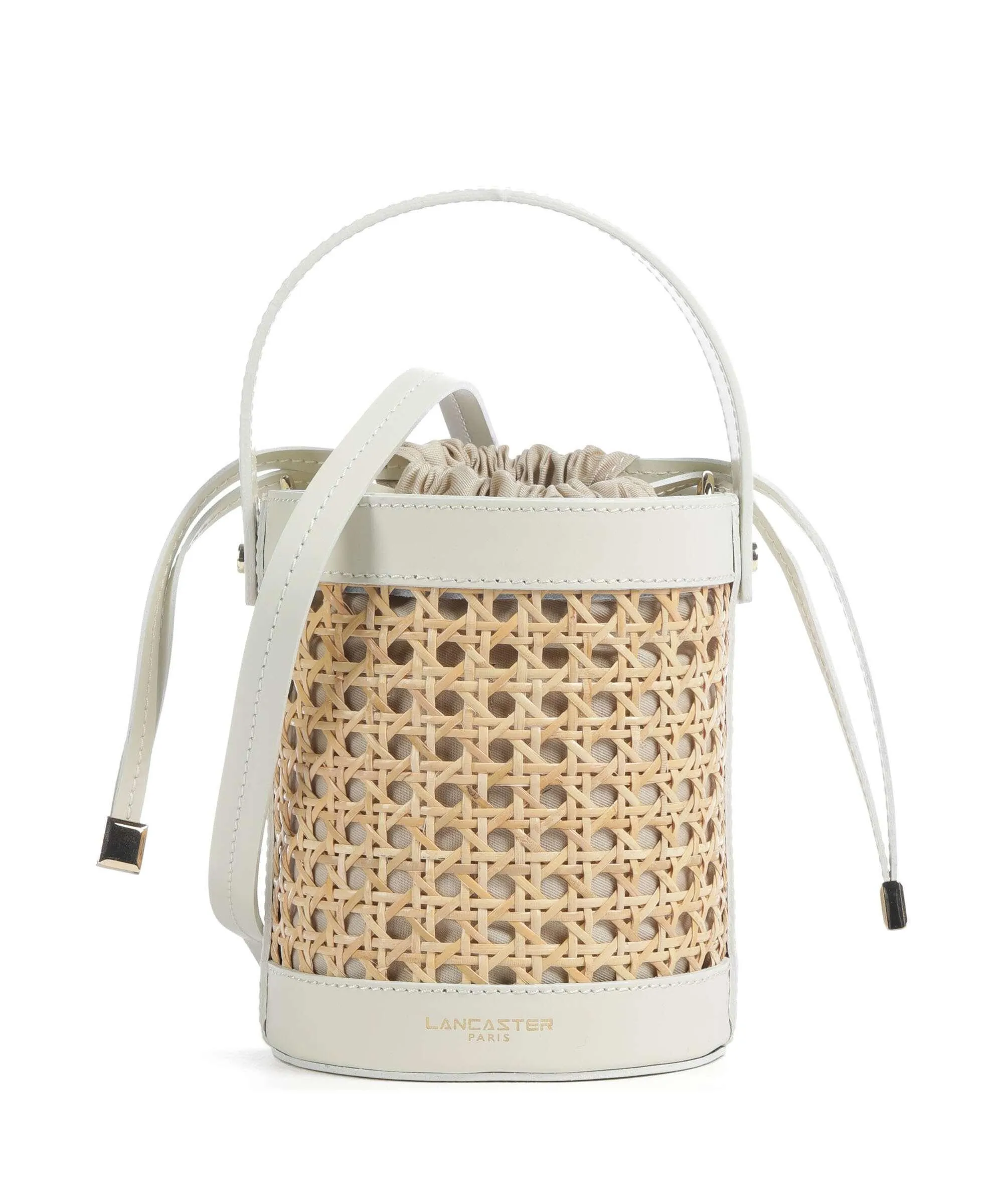  Lancaster Actual Cannage Rotin Borsa a secchiello rattan, pelle bovina beige  