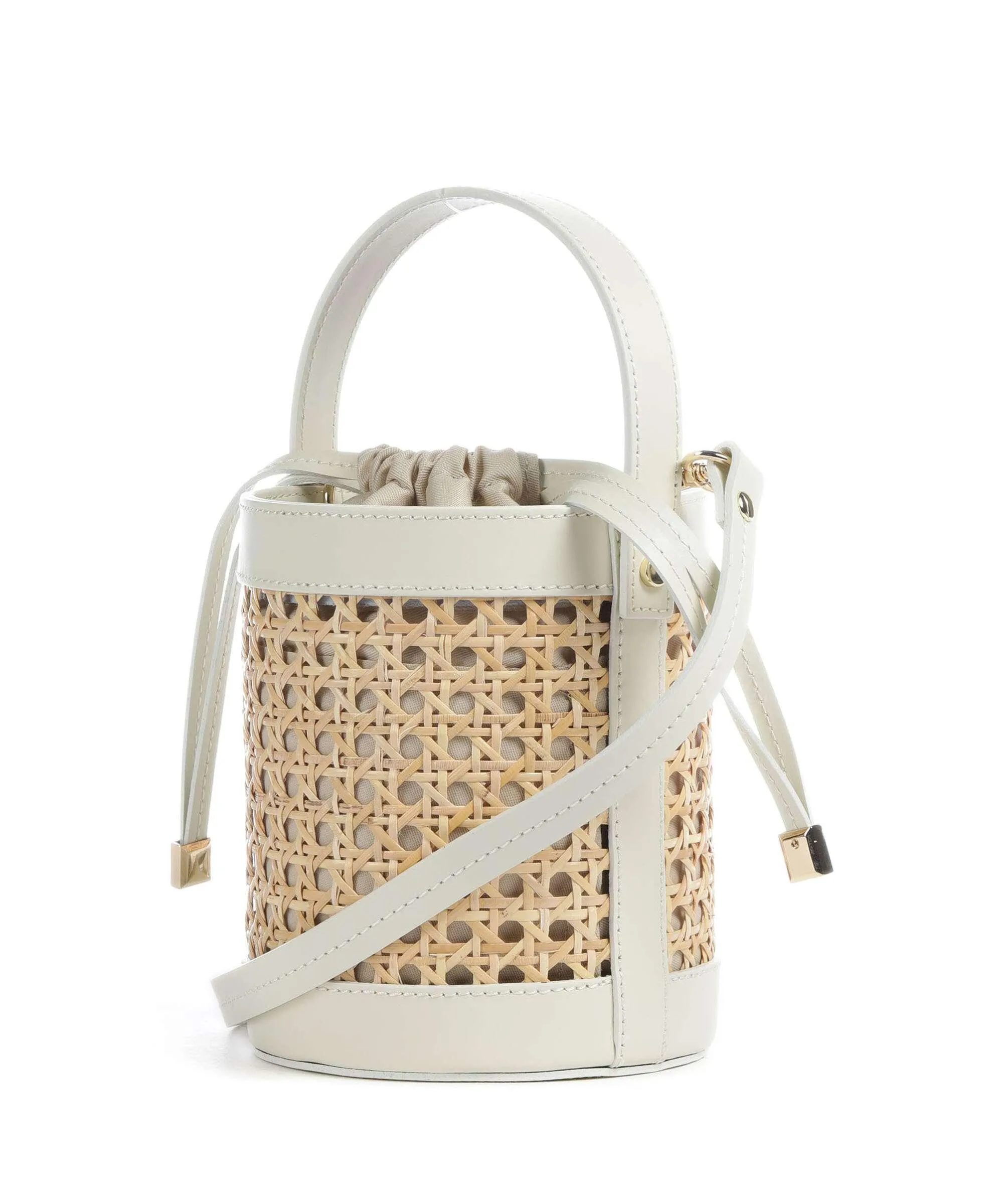  Lancaster Actual Cannage Rotin Borsa a secchiello rattan, pelle bovina beige  