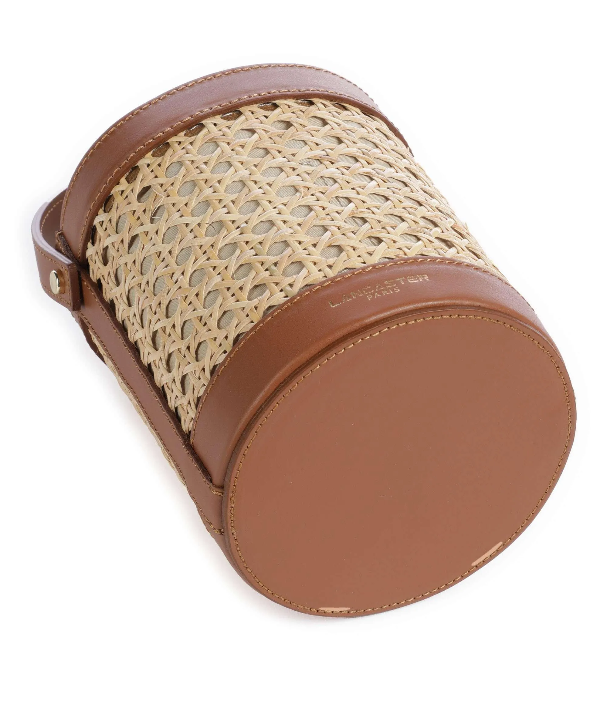  Lancaster Actual Cannage Rotin Borsa a secchiello rattan, pelle bovina marrone/beige  