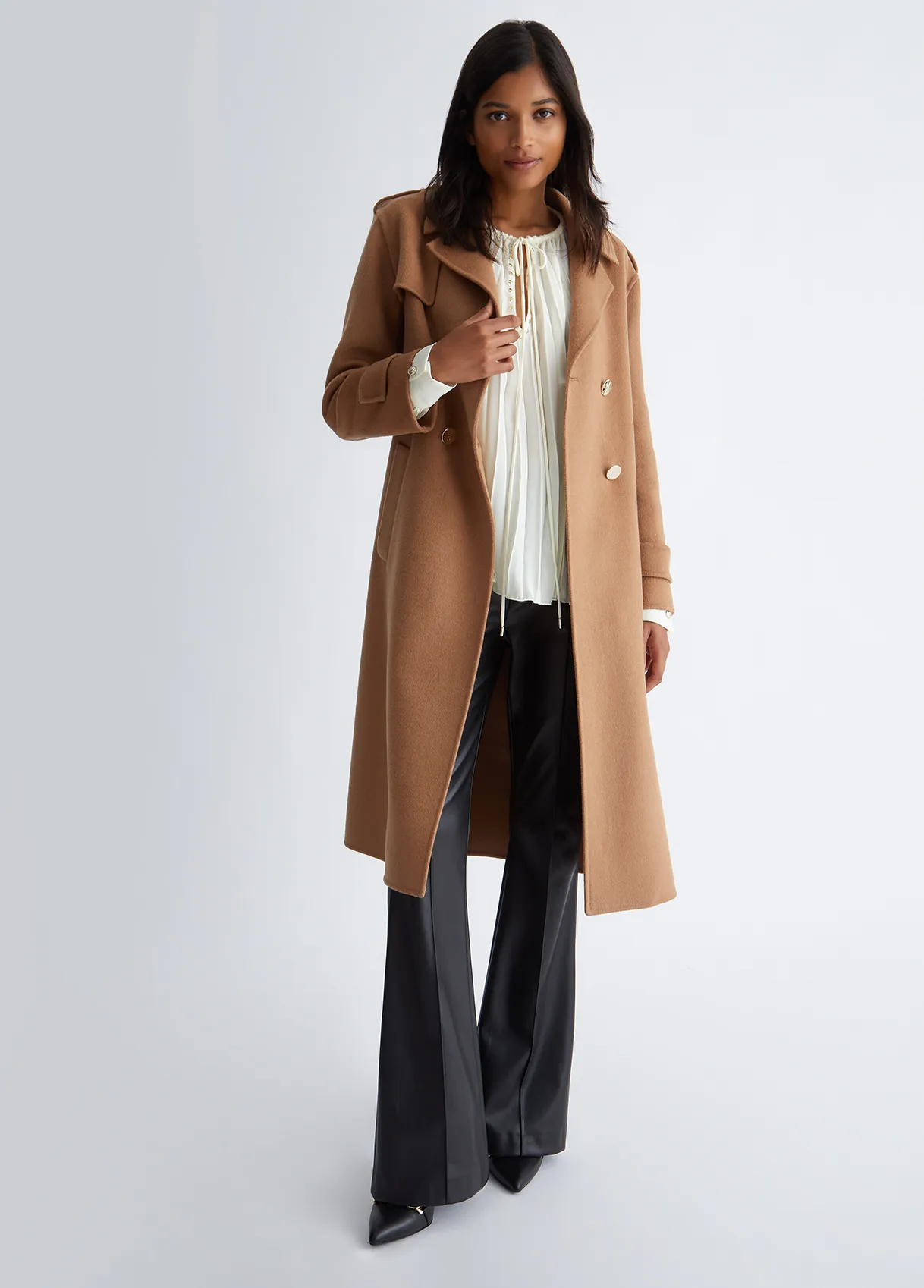 LIU JO MILANO Trech in panno donna bottoni oro CAPPOTTO TRENCH CF3002