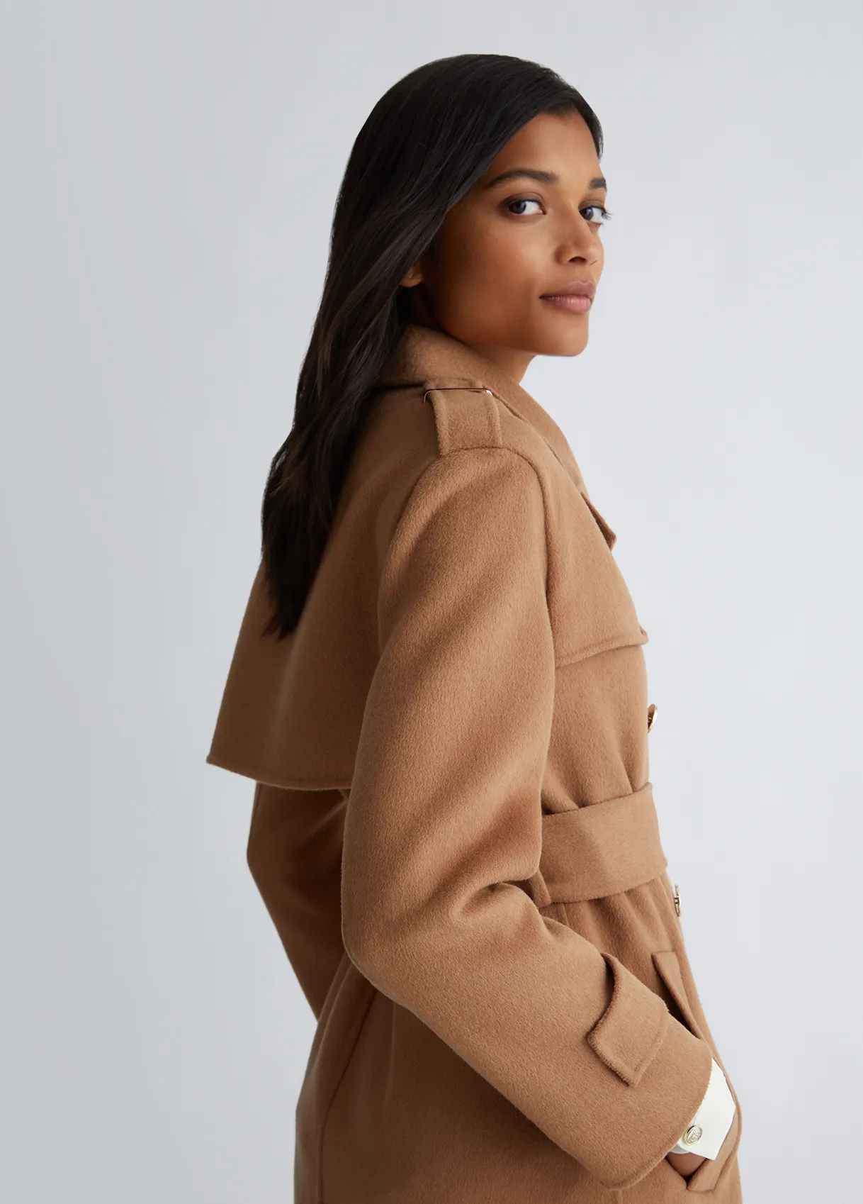 LIU JO MILANO Trech in panno donna bottoni oro CAPPOTTO TRENCH CF3002