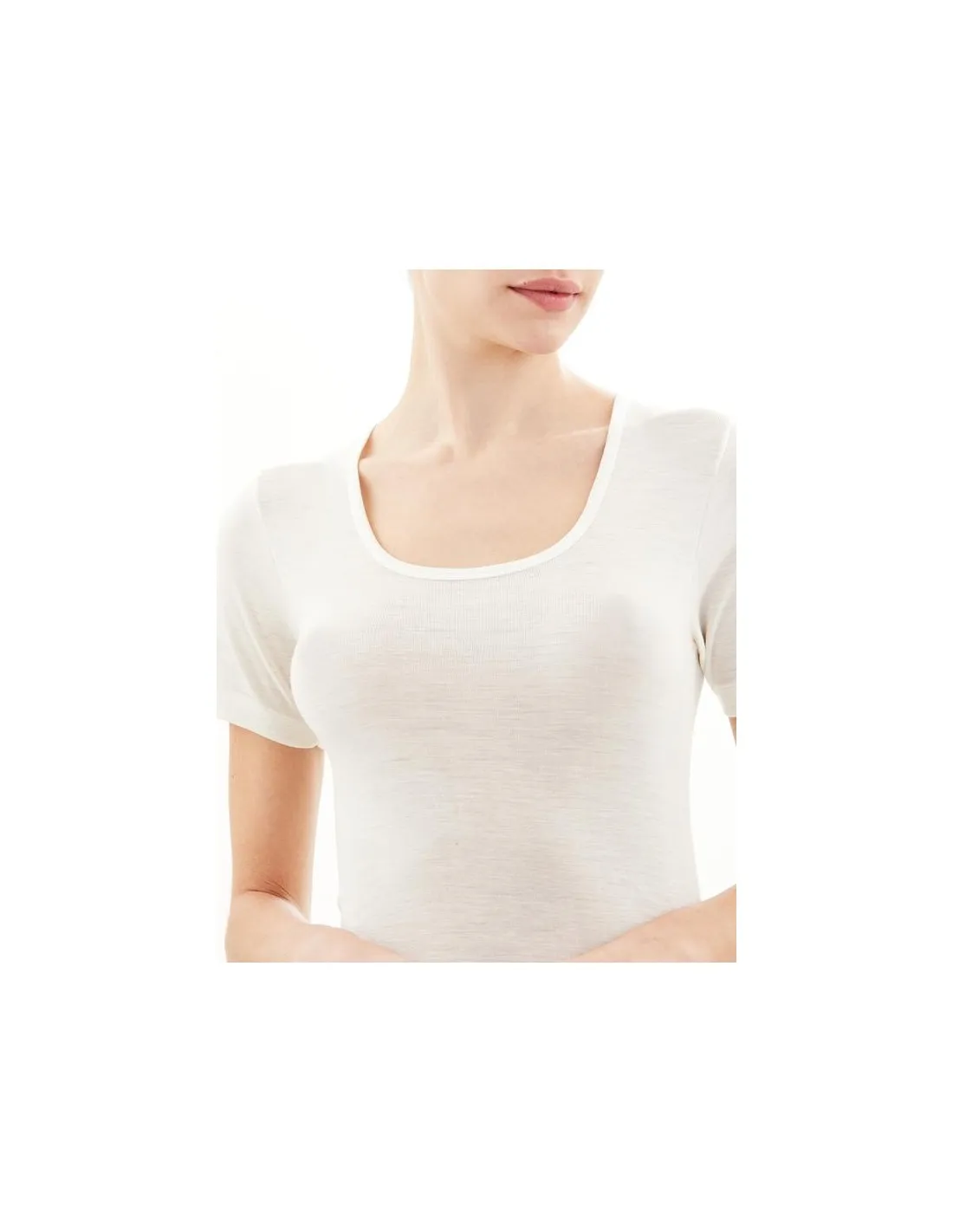 Maglia donna a manica corta in Lana Merino Extrafine