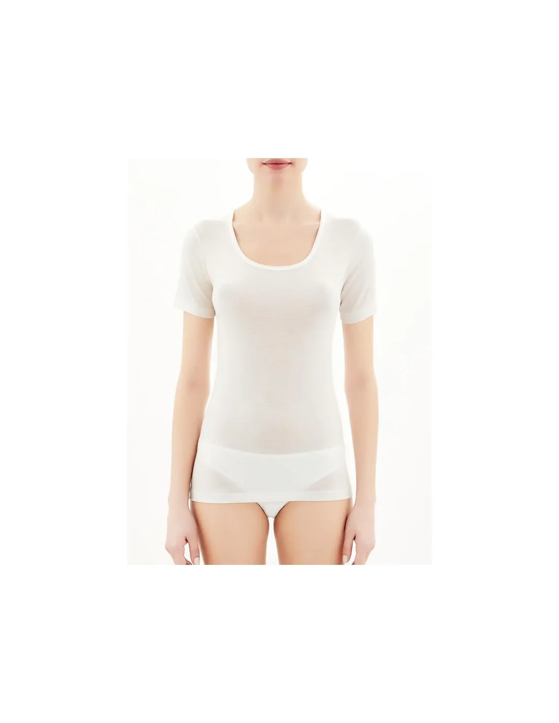 Maglia donna a manica corta in Lana Merino Extrafine