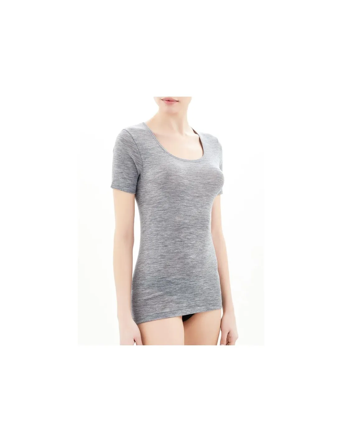 Maglia donna a manica corta in Lana Merino Extrafine