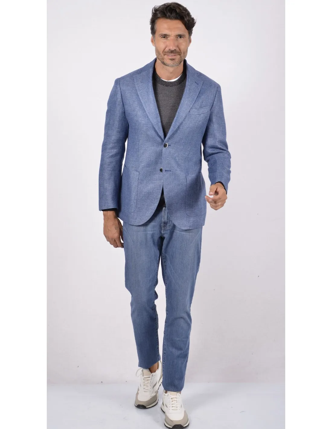 Maglia girocollo ml lana merino 4 stagioni grigio