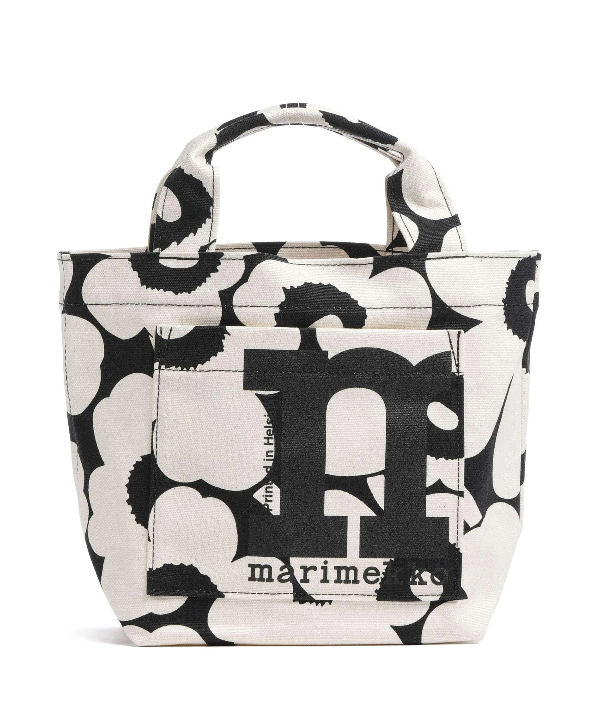  Marimekko Unikko Mono Mini Borsa a mano cotone natura/nero  