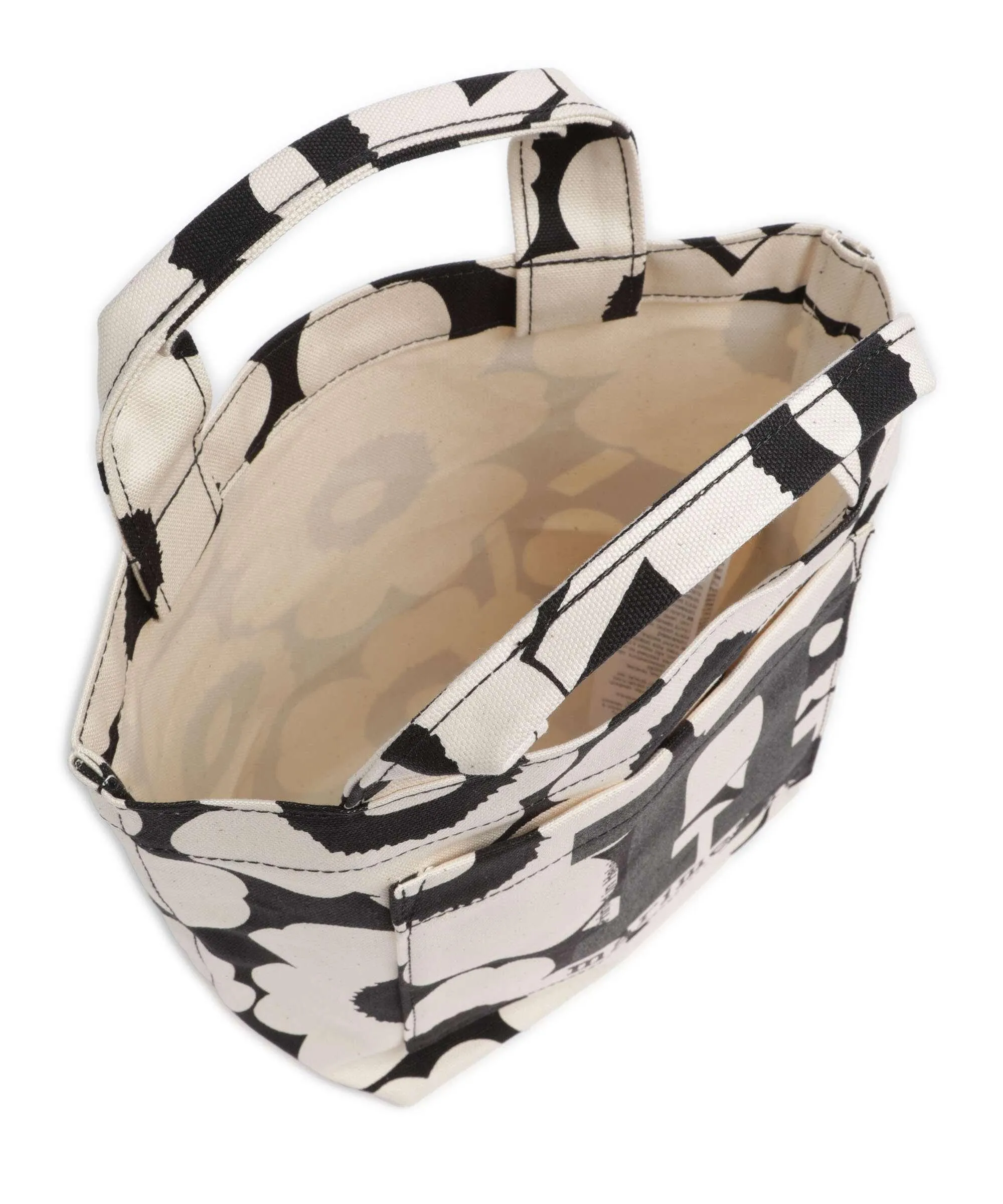  Marimekko Unikko Mono Mini Borsa a mano cotone natura/nero  