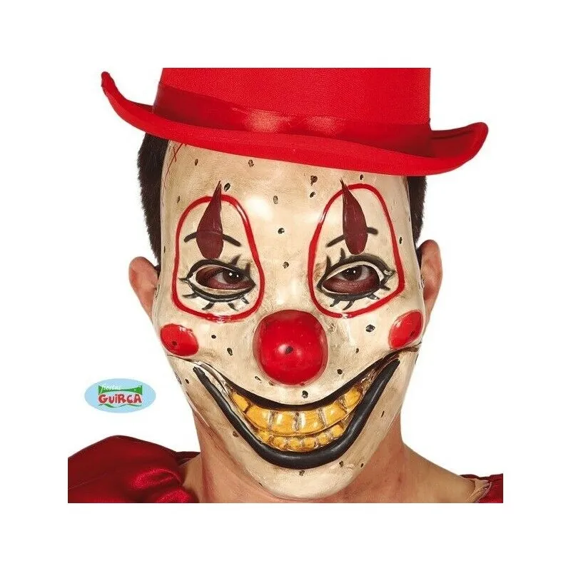 MASCHERA CLOWN IN PVC LEGGERA PER TRAVESTIMENTI HALLOWEEN CARNEVALE SCENE E SPETTACOLI HORROR PAGLIACCIO KILLER