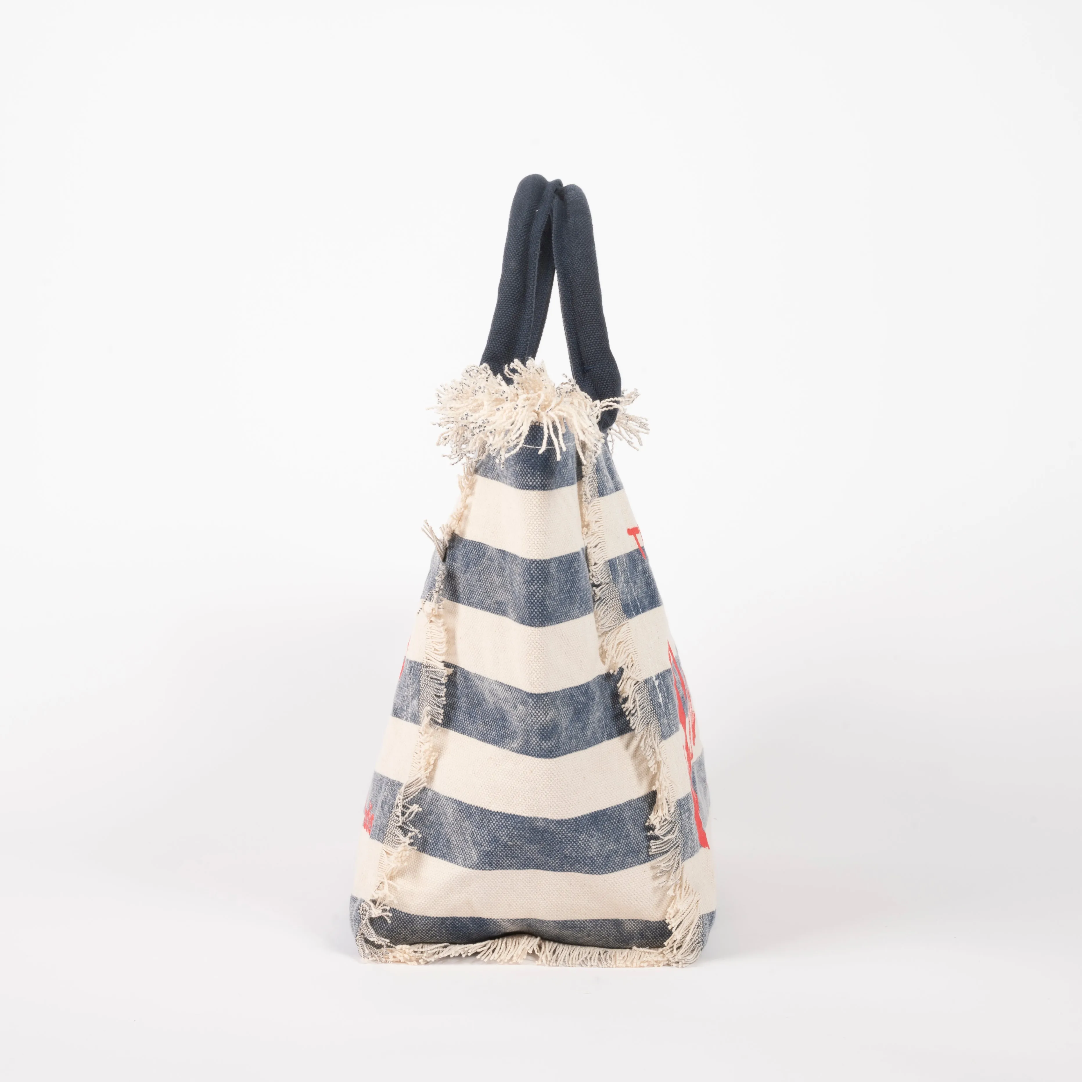Mc2 Saint Barth borsa vanity righe blu canvas