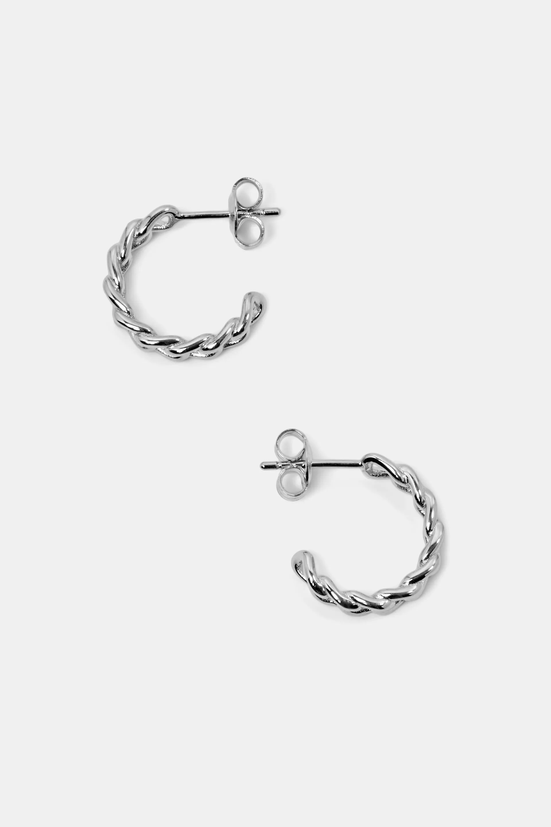 Mini orecchini creoli a catena in argento sterling