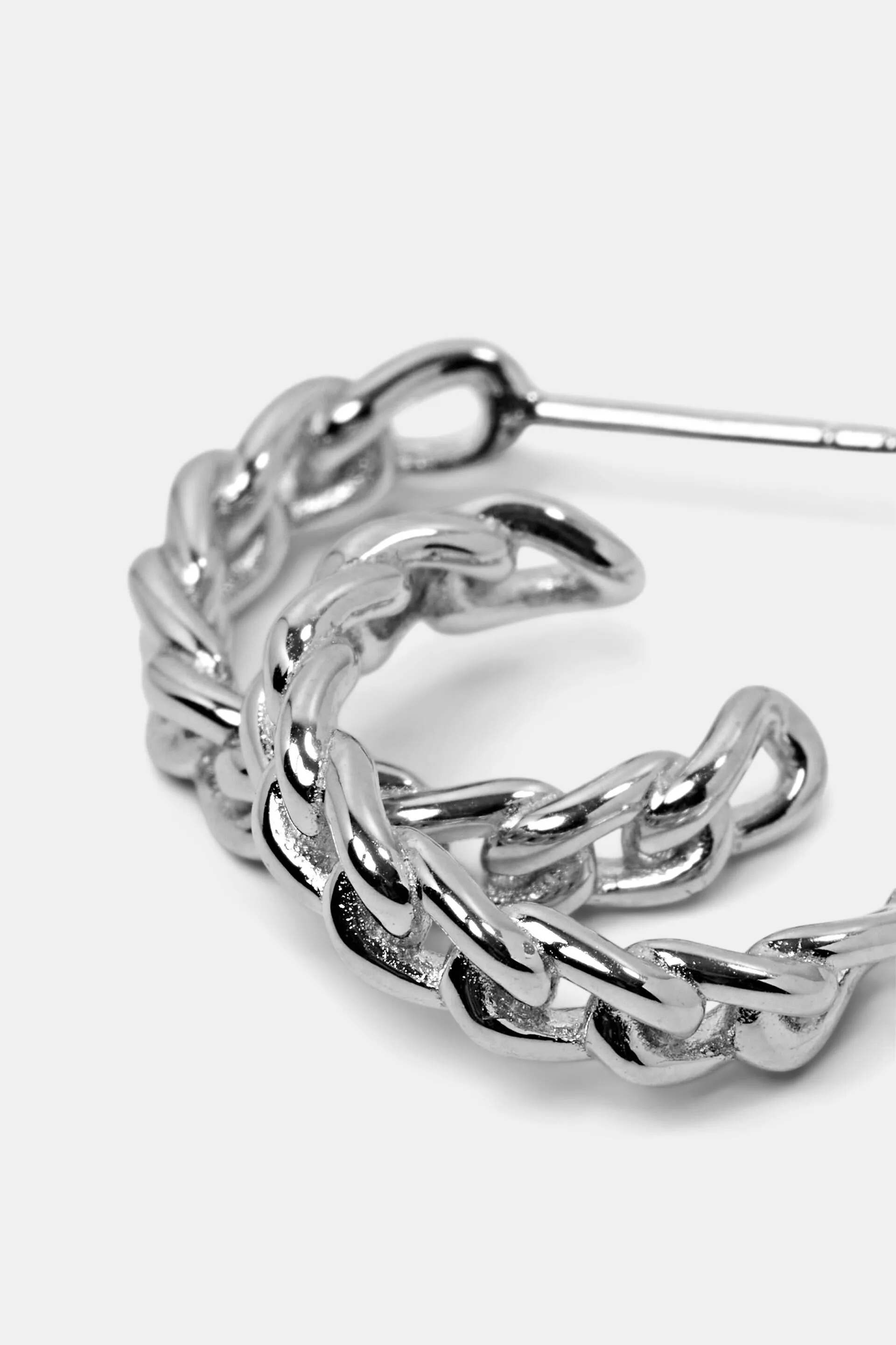 Mini orecchini creoli a catena in argento sterling