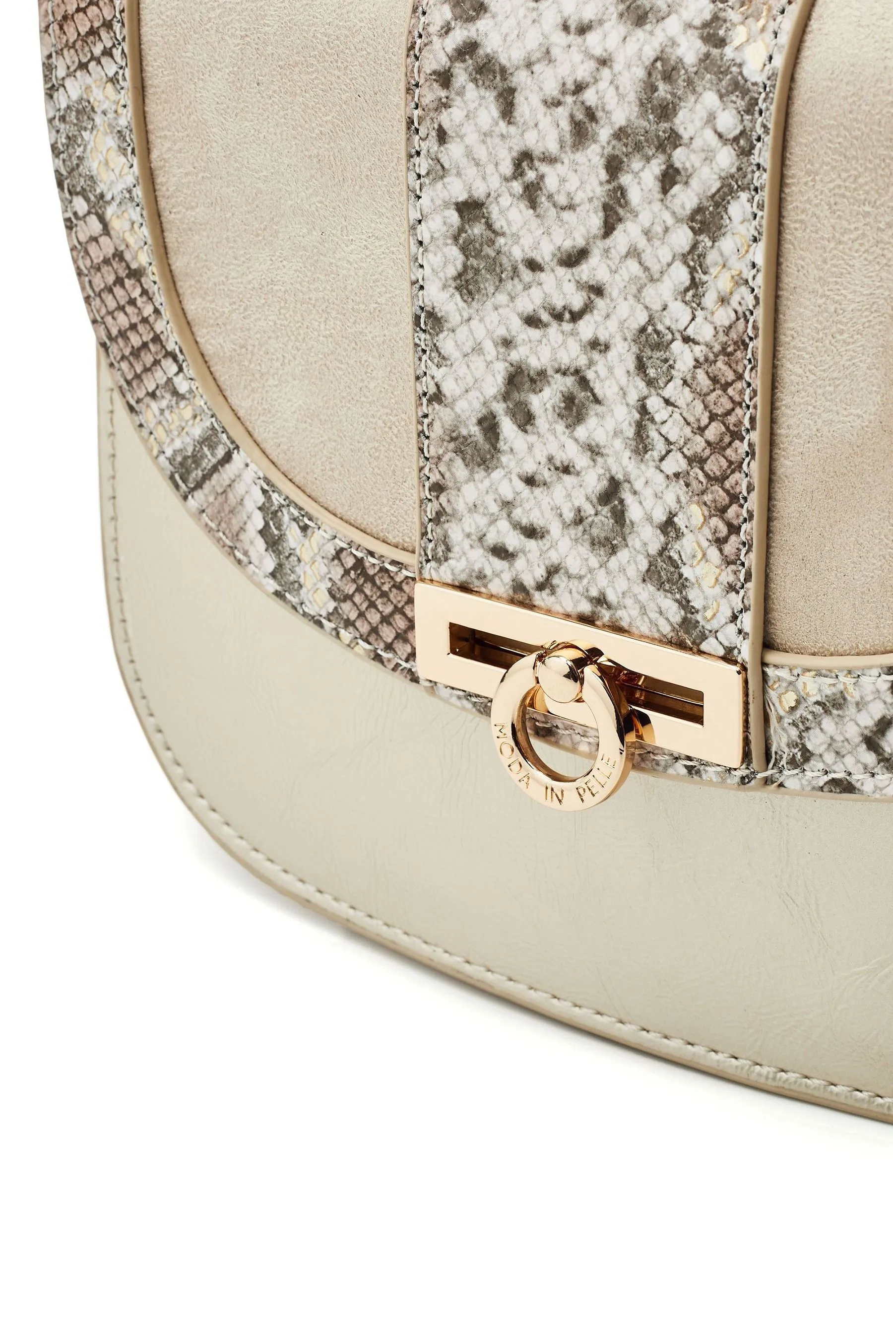Moda in Pelle - Borsa a spalla con manici in bambù tigerlily