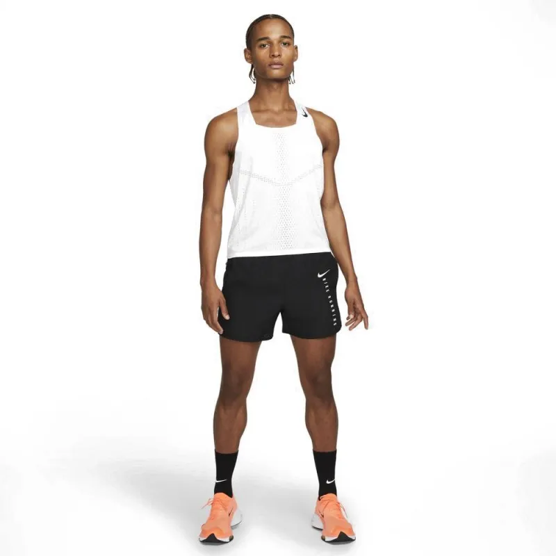 Nike Canotta Running Aroswft Bianco Nero Uomo