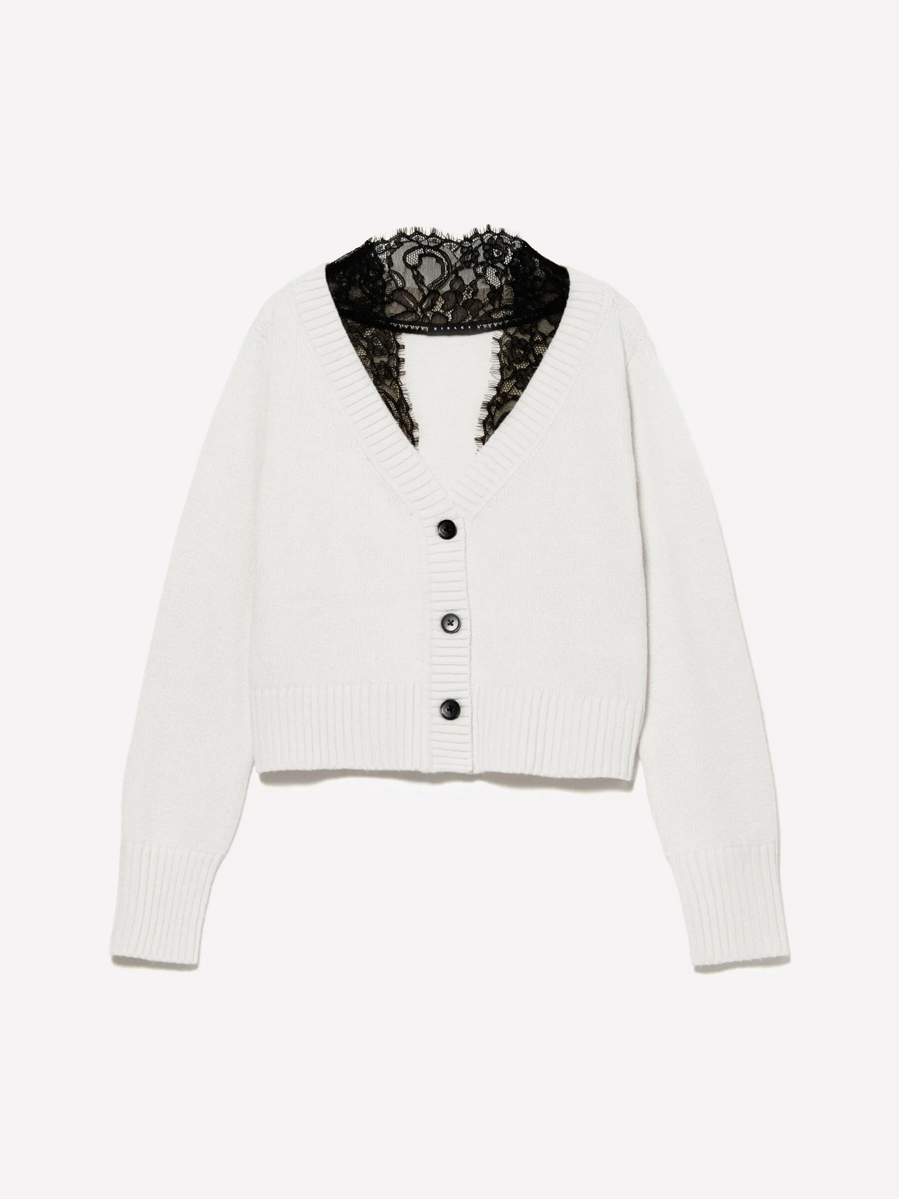 Nuovi arrivi      Cardigan bianco panna con pizzo