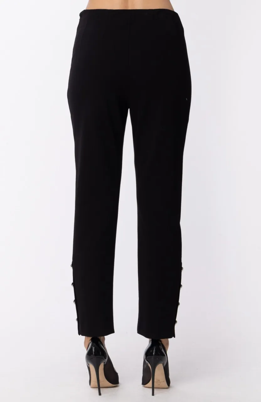 Pantalone Skinny con bottoni Nero