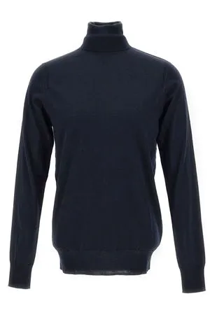 PAOLO PECORA Abbigliamento,Maglieria Dolcevita in lana blu 