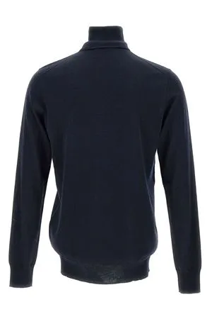 PAOLO PECORA Abbigliamento,Maglieria Dolcevita in lana blu 