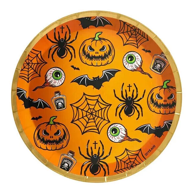 Piatti elemento Halloween 23 cm - 6 pezzi.