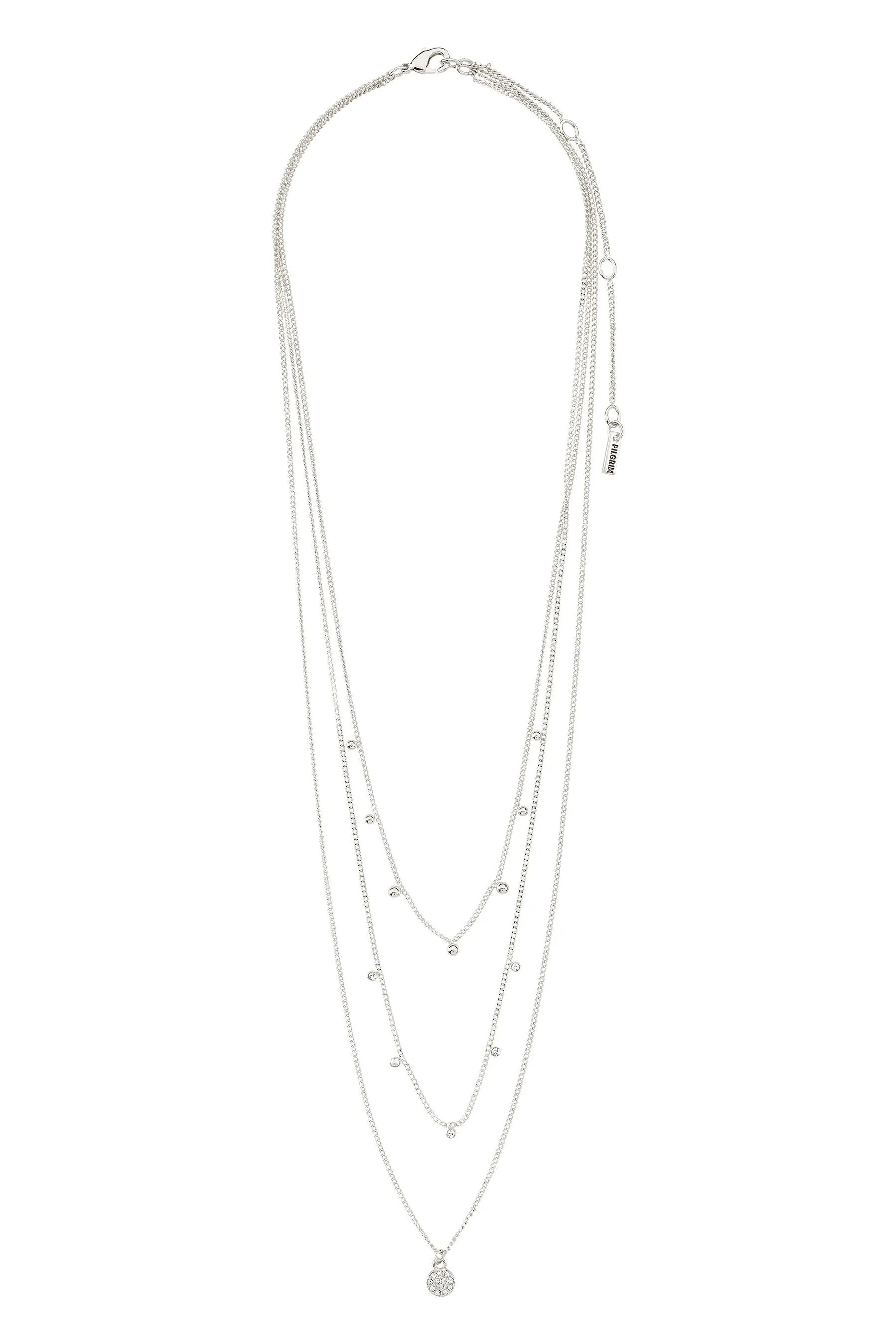 PILGRIM - Argento - Chayenne - Collana multifilo in tessuto riciclato con cristalli