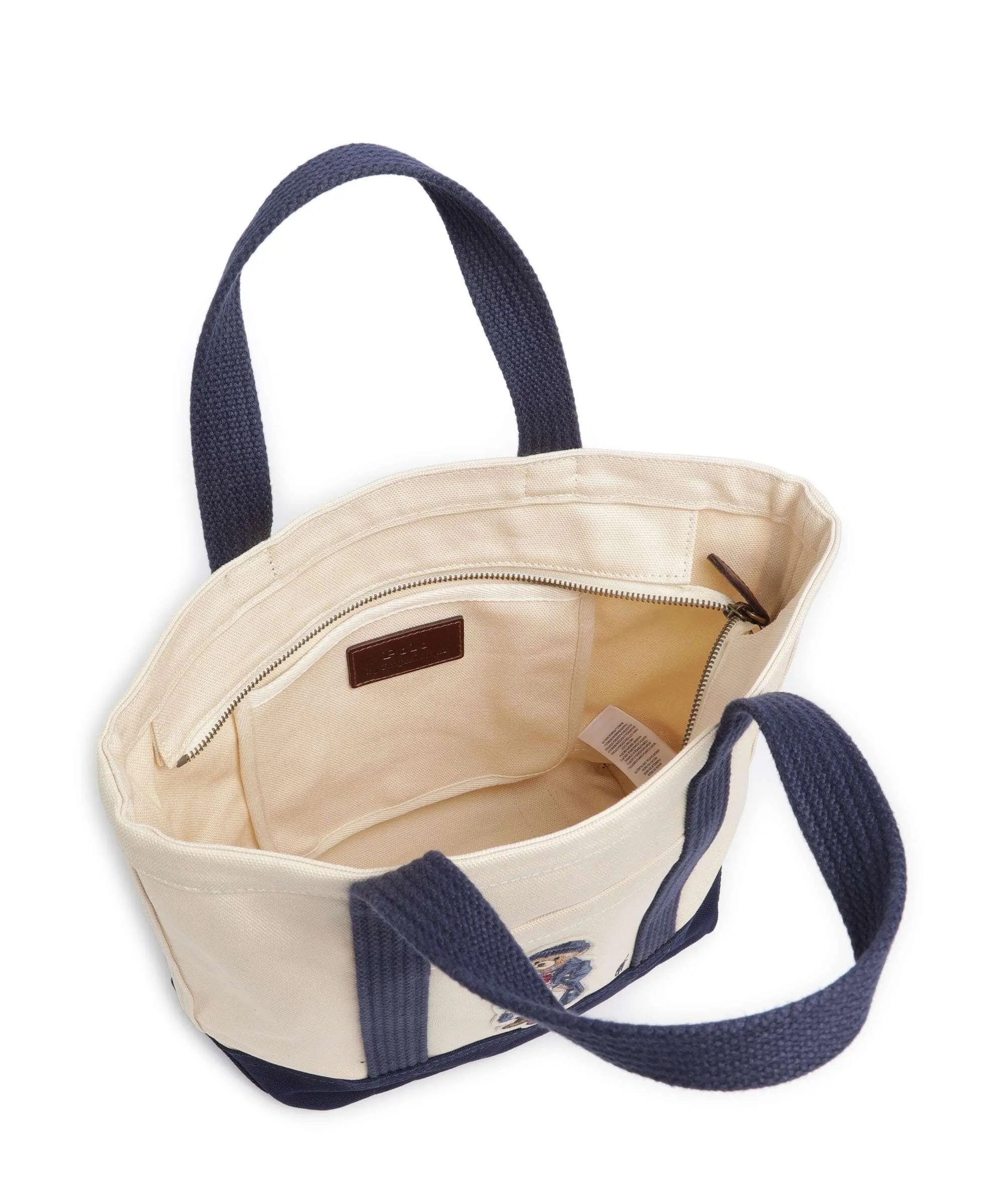  Polo Ralph Lauren Bear Nautical Borsa a mano cotone bianco/blu  
