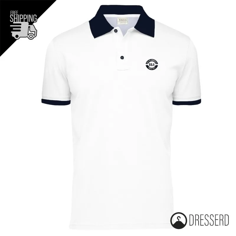Polo Uomo Baci&Abbracci 100% Cotone Piquet Maglia mezza manica con bottoni Dresserd