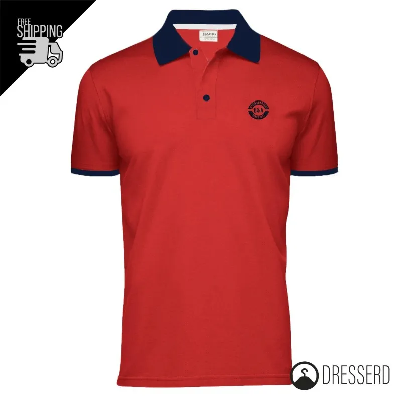 Polo Uomo Baci&Abbracci 100% Cotone Piquet Maglia mezza manica con bottoni Dresserd