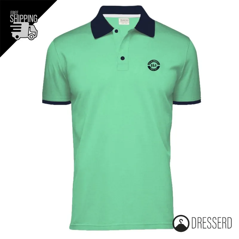 Polo Uomo Baci&Abbracci 100% Cotone Piquet Maglia mezza manica con bottoni Dresserd
